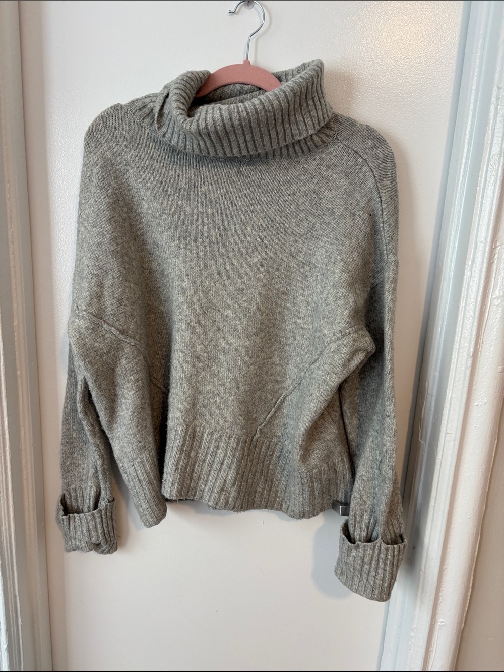 H&M Light Gray Relaxed Turtleneck Sweater